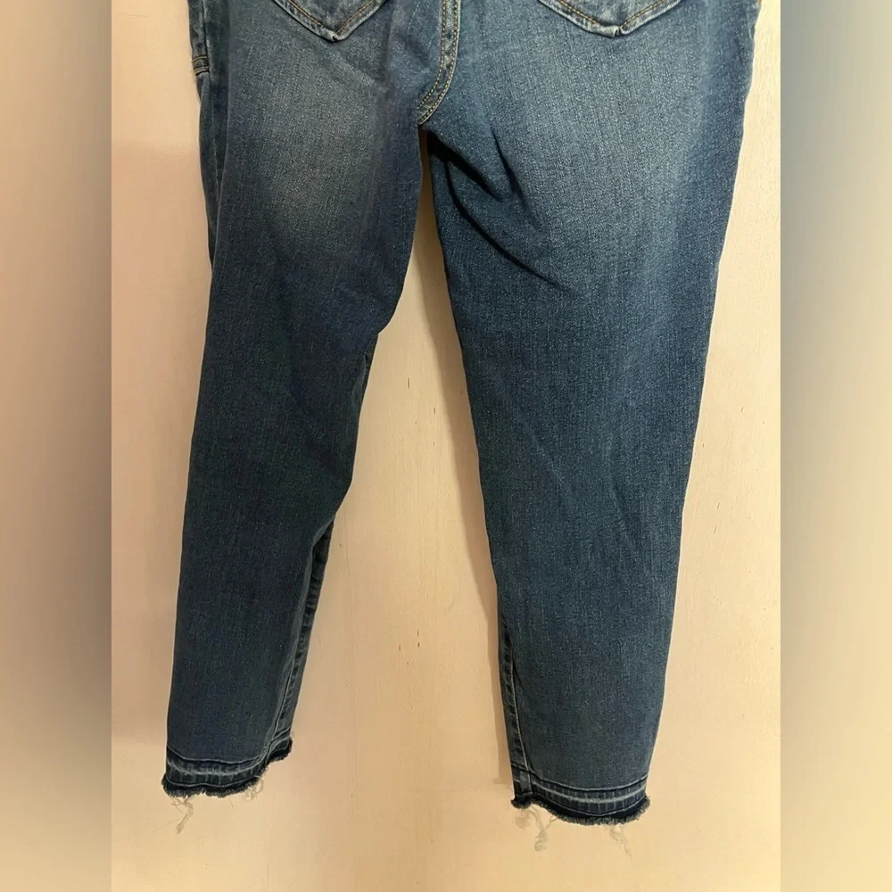 Indigo Blue Women’s Distressed Denim Maternity Overall Bibs, XS